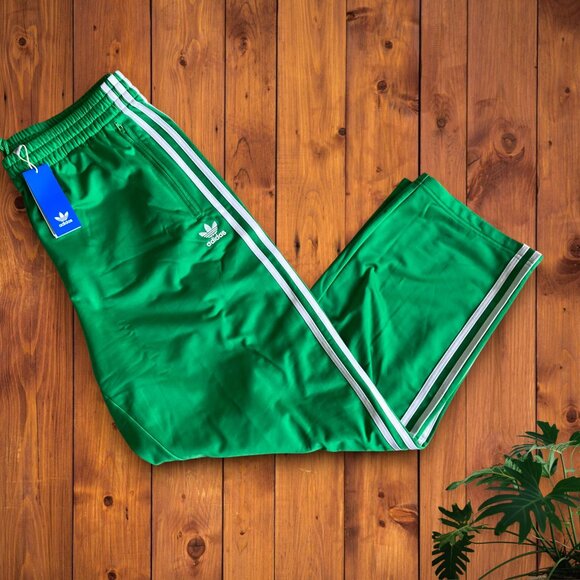 🤩NWT adidas original 3 stripe green track pants mens size XL L M - Picture 2 of 4